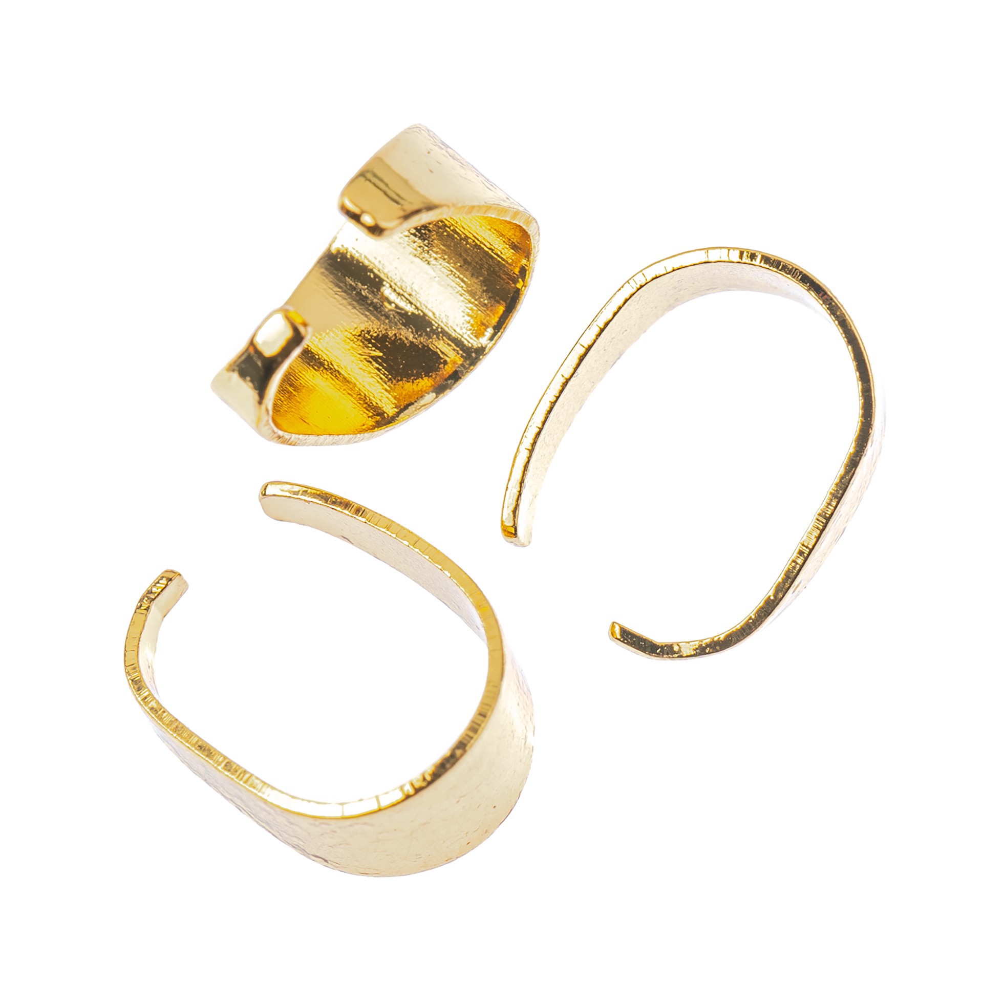 slide 3 of 3, 10mm 18k Gold-Plated Pinch Bails By Bead Landing, 10mm