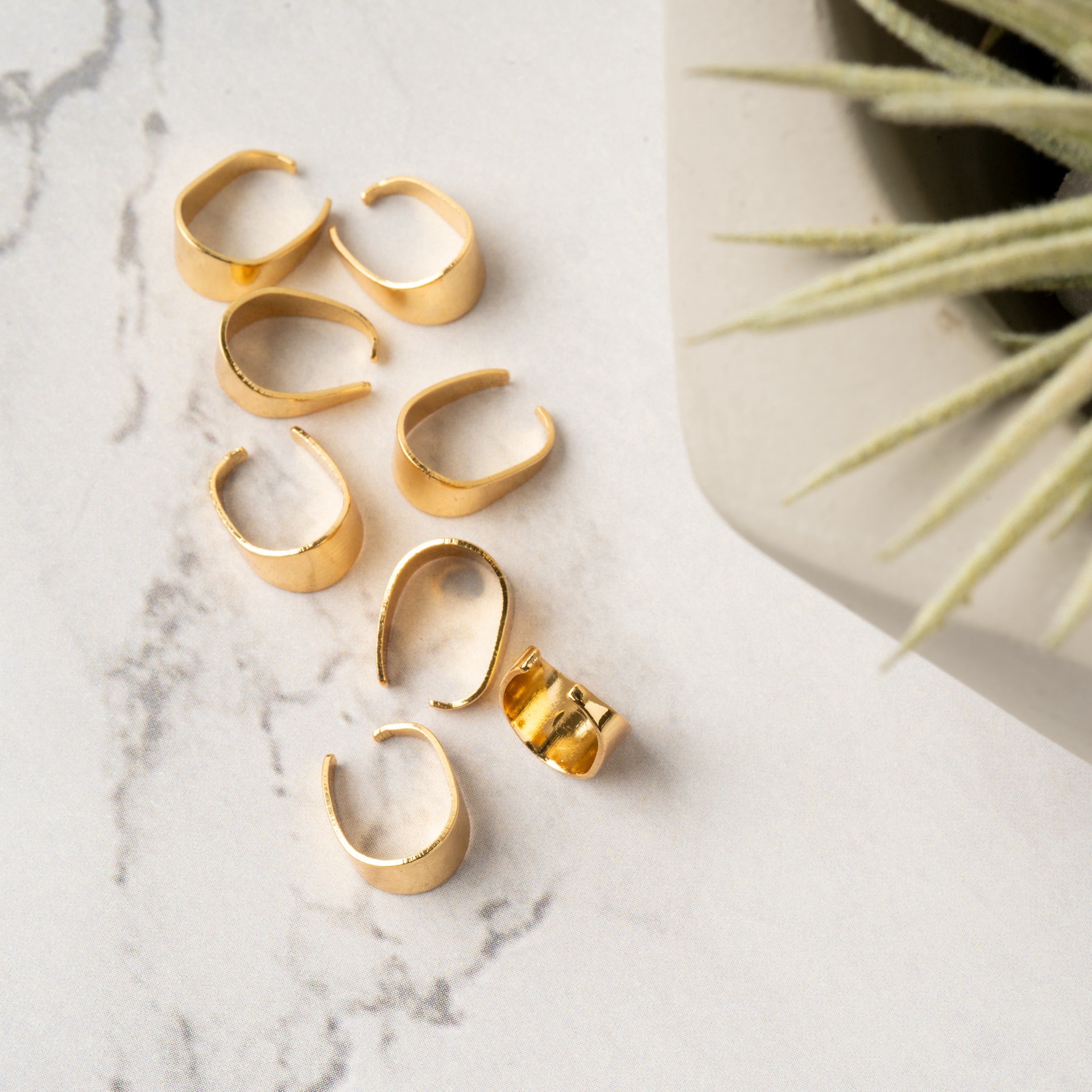 slide 2 of 3, 10mm 18k Gold-Plated Pinch Bails By Bead Landing, 10mm