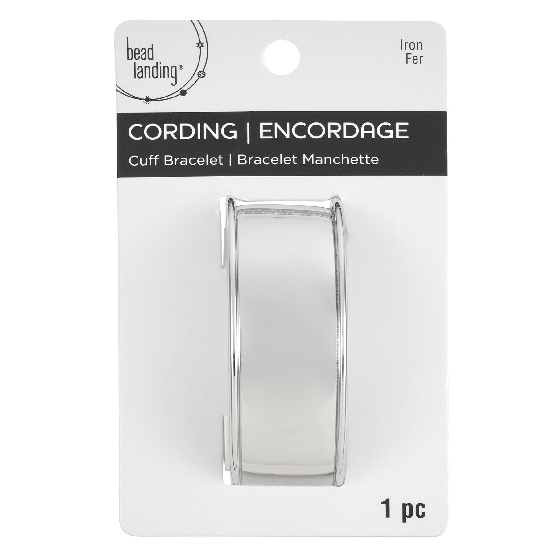 slide 2 of 3, Rhodium Cuff Bracelet With Inlay By Bead Landing, 6.3 in