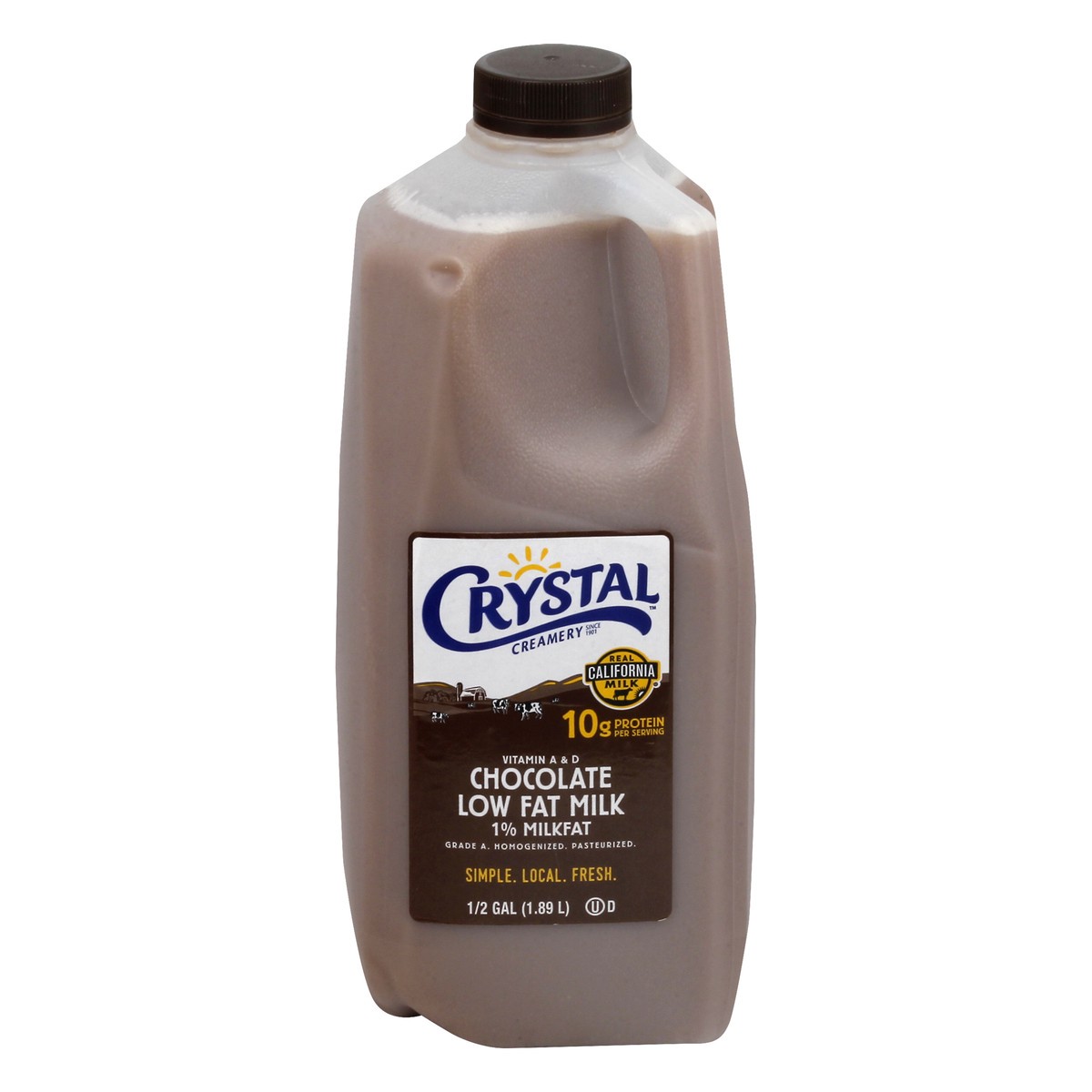 slide 10 of 12, Crystal Creamery 1% Milkfat Low Fat Chocolate Milk 0.5 gl, 1/2 gal