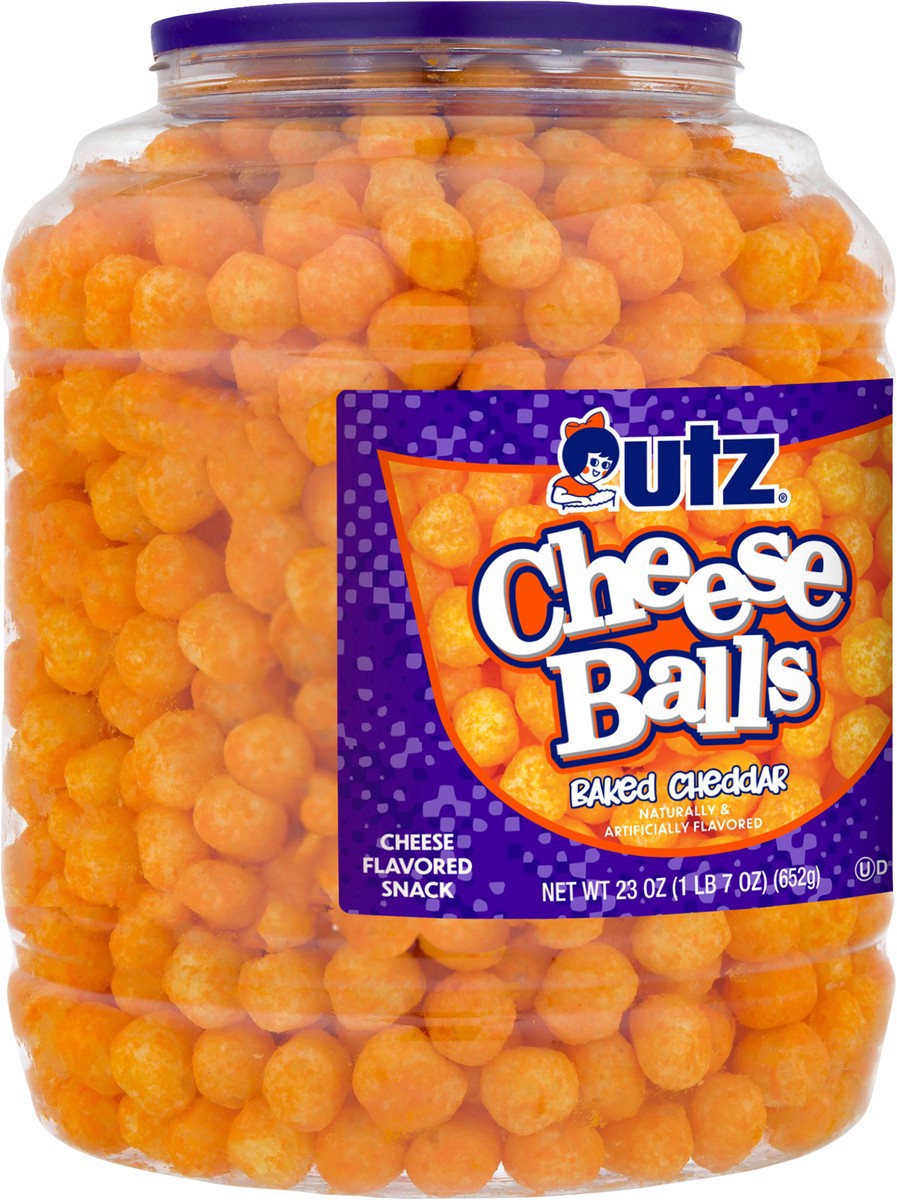 slide 5 of 7, Utz 23 oz Utz Cheddar Cheese Balls Barrel, 23 oz