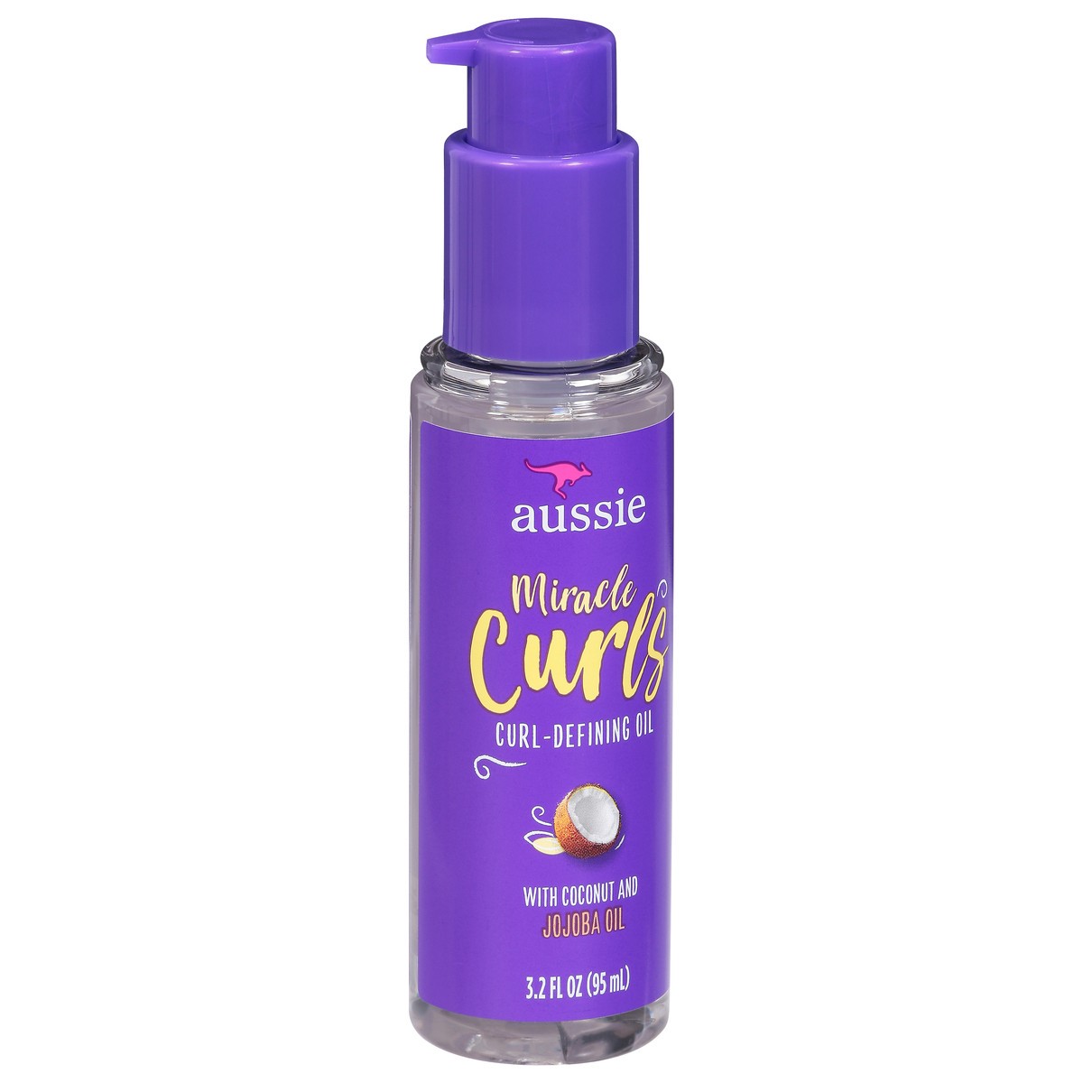 slide 2 of 9, Aussie Miracle Curls Curl-Defining Oil with Coconut and Jojoba Oil 3.2 fl oz, 3.2 fl oz