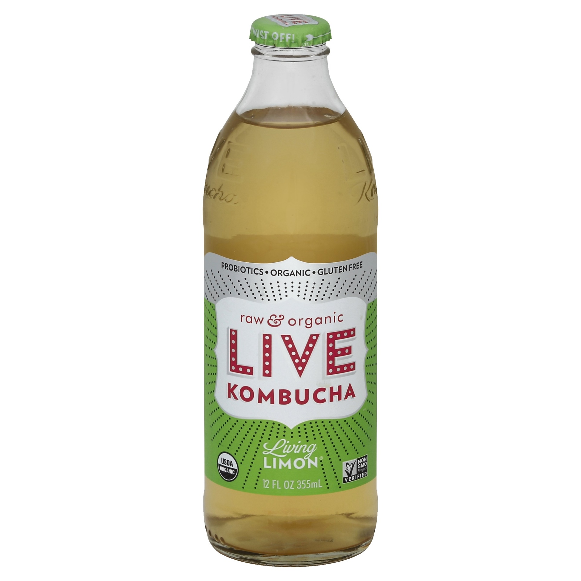 slide 1 of 4, Live Soda Living Limon Kombucha - 12 fl oz, 12 fl oz