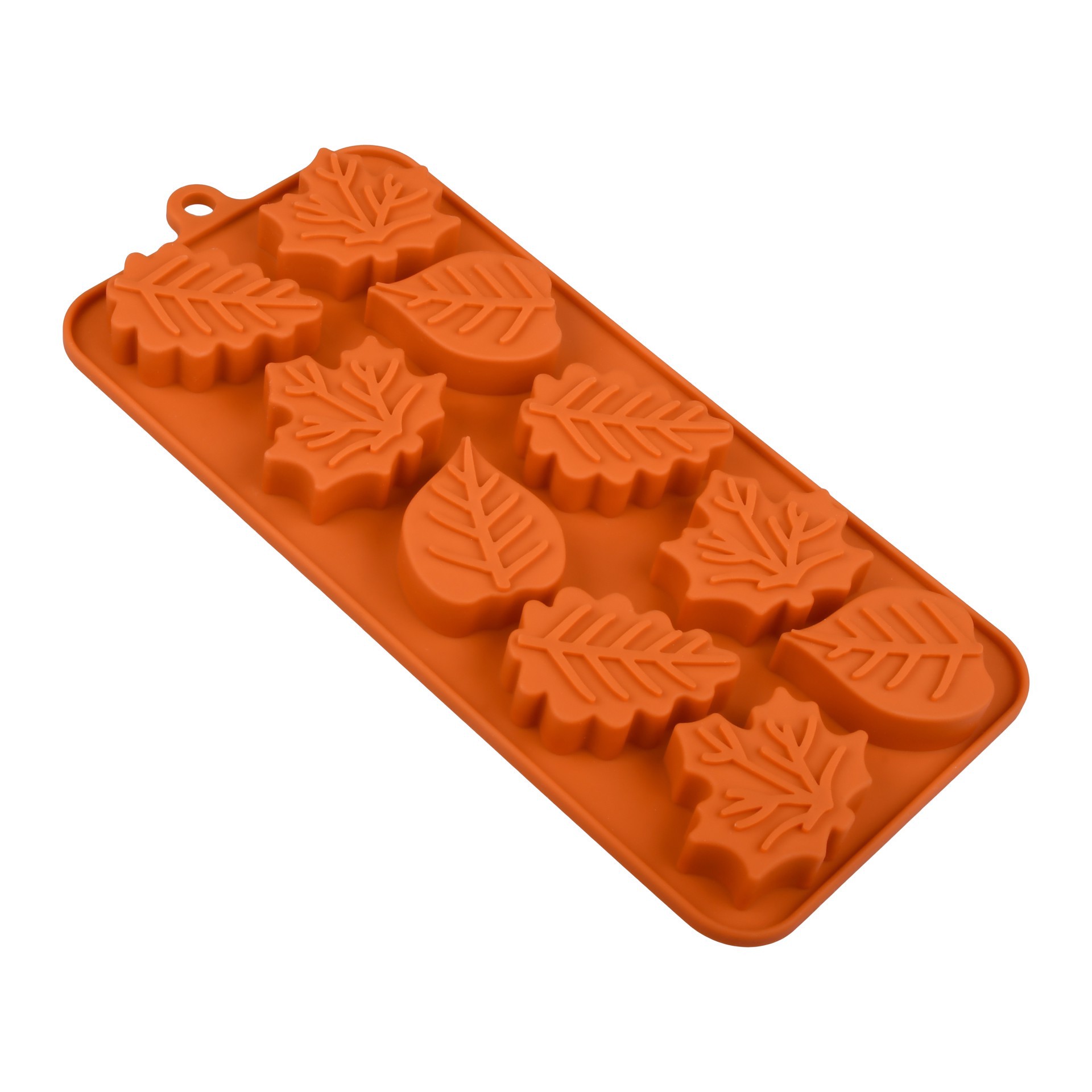 slide 2 of 4, Thanksgiving Leaves Silicone Candy Mold By Makery, 4.07 in x 8.87 in x 0.59 in