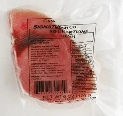 Cannon Fish Co. Swordfish Steak Frozen - 6 oz