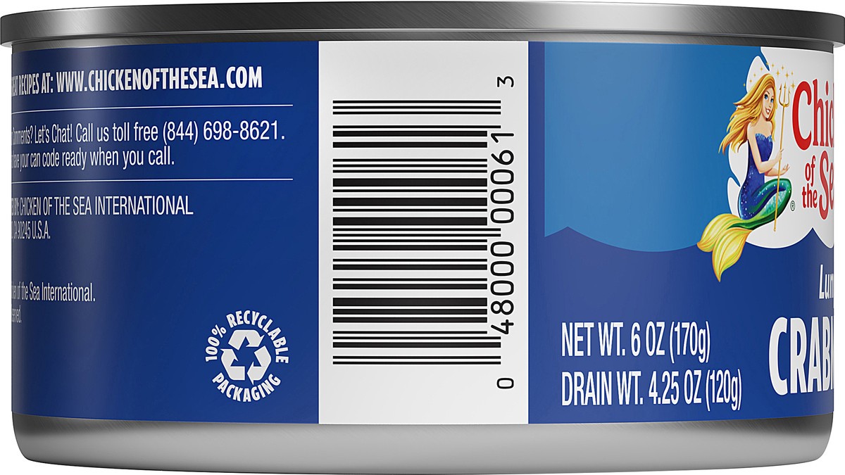 slide 6 of 10, Chicken of the Sea Wild Caught Lump Crab Meat 6 oz, 6 oz