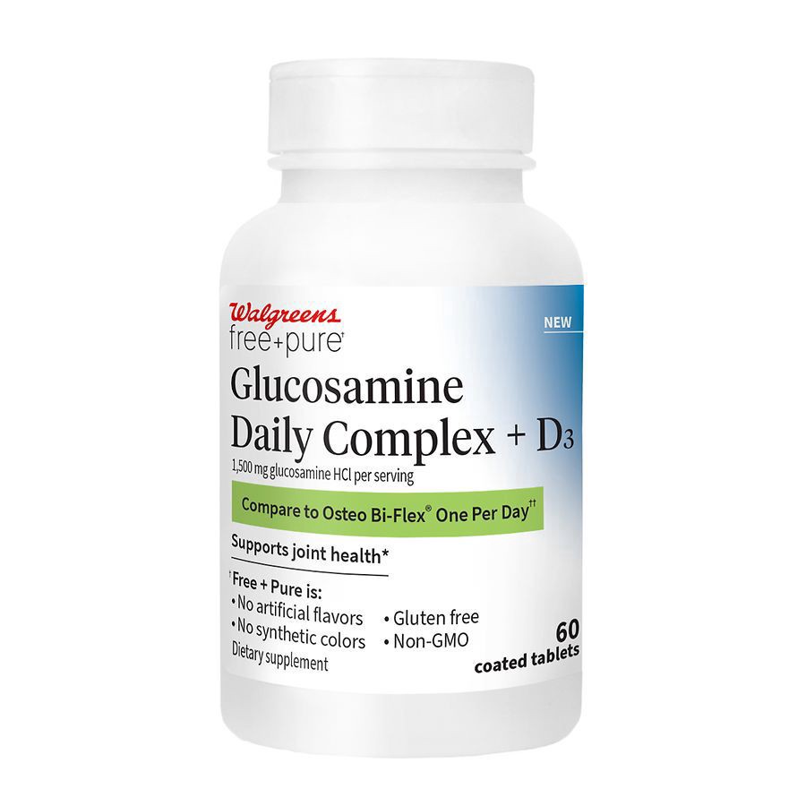 slide 1 of 4, Walgreens Free & Pure Glucosamine Daily Complex +D Tablets, 60 ct