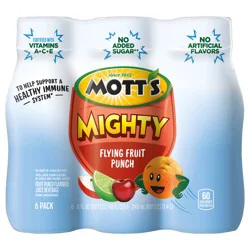 Mott's Mighty Flying Fruit Punch Juice Drink, 8 Fl Oz Bottles, 6 Pack