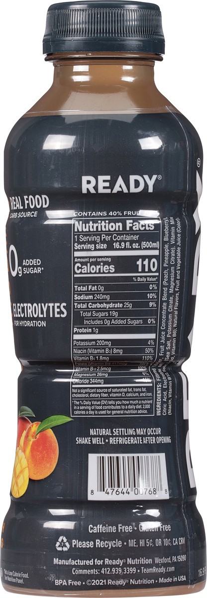 slide 8 of 9, Ready Sports Drink, Peach Mango - 16.9 fl oz, 16.9 fl oz