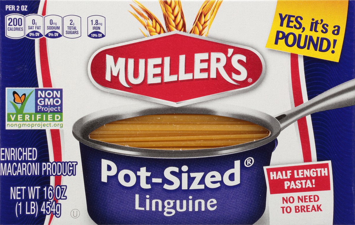 slide 13 of 14, Mueller's Pot-Sized Linguine 16 oz, 16 oz