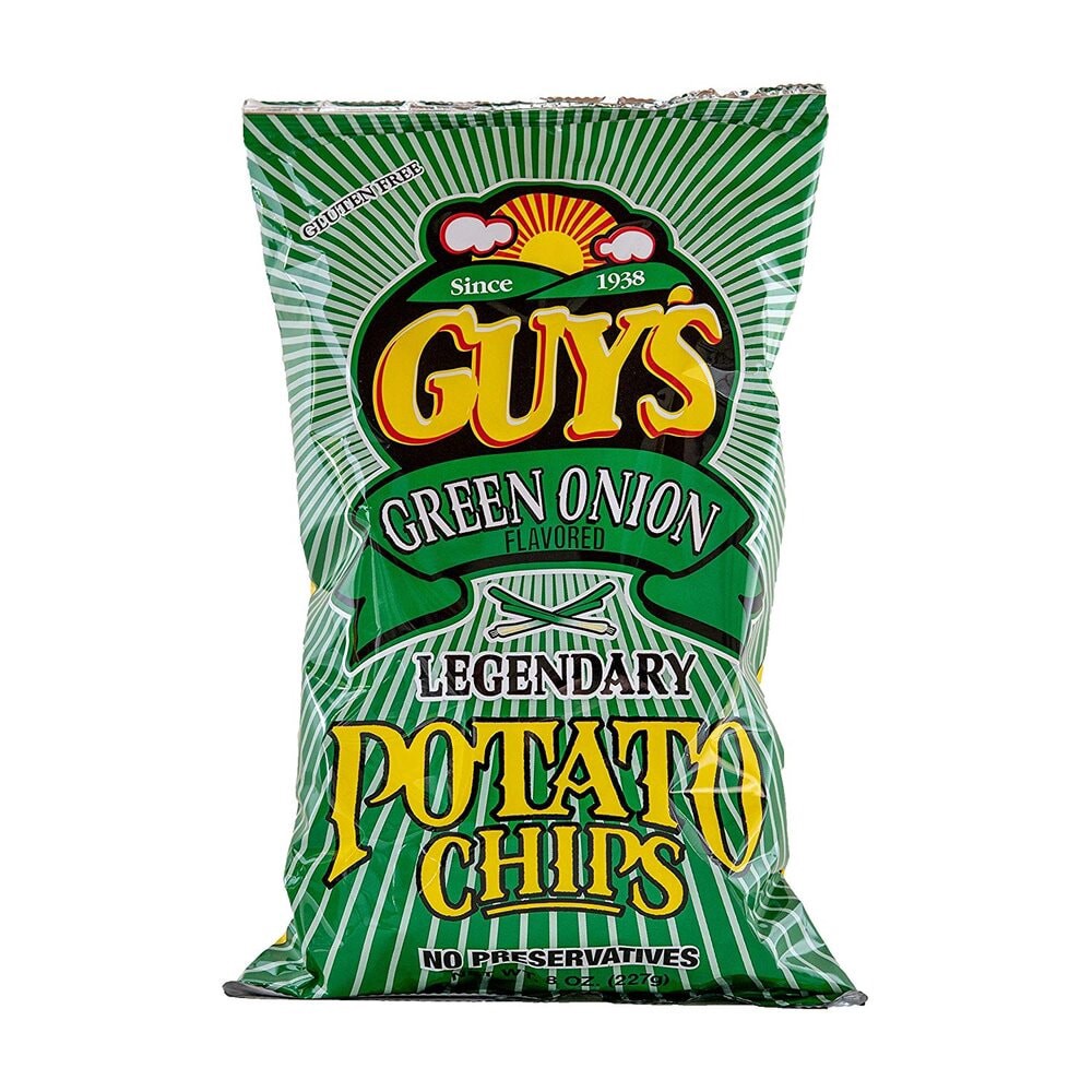 slide 1 of 1, Guy's Green Onion Gluten Free Potato Chips, 8 oz