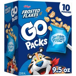 Kellogg's Frosted Flakes Go Packs Cereal, Kids Snacks, Lunch Snacks, Original, 12oz Box (10 Pouches)