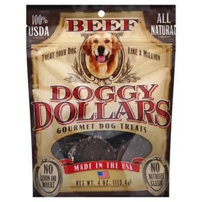 slide 1 of 1, Doggy Dollar Premium Dog Treats Beef, 