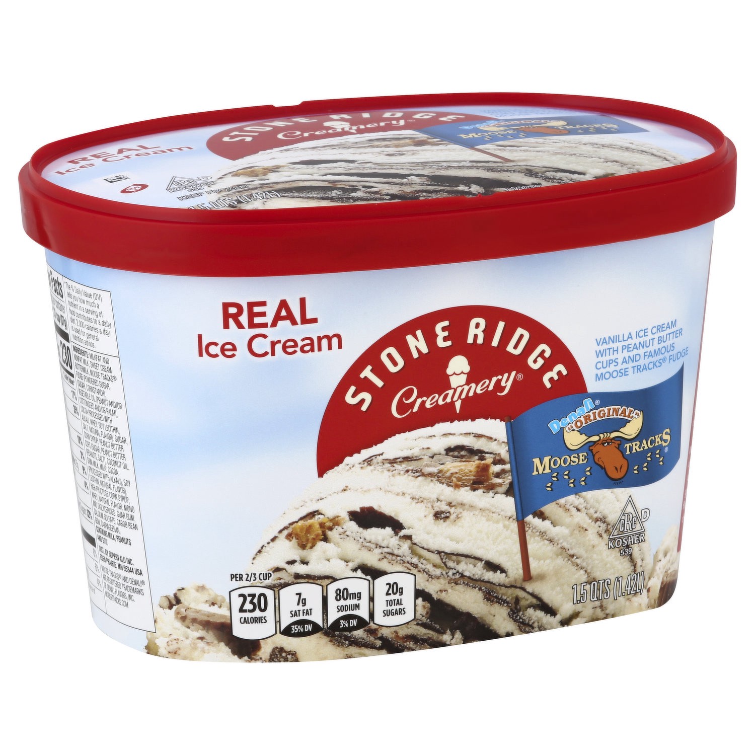 slide 1 of 1, Stone Ridge Creamery Denali Moose Tracks, 48 fl oz