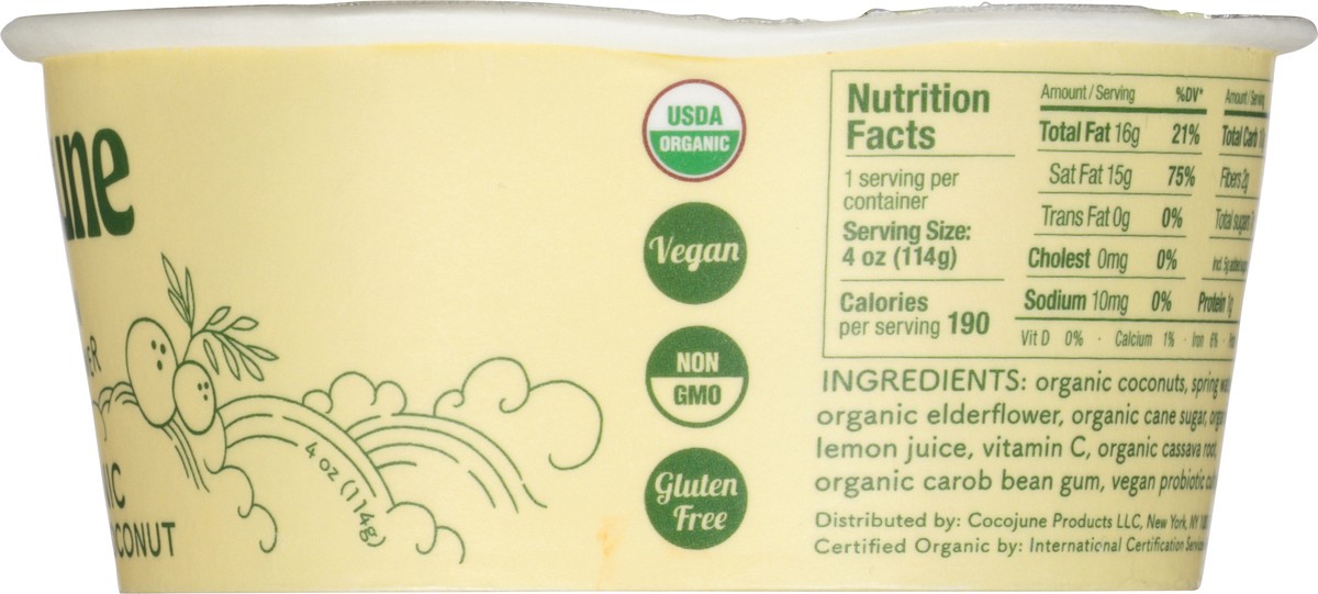 slide 3 of 13, Cocojune Organic Lemon Elderflower Cultured Coconut, 4 fl oz