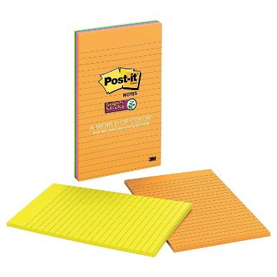 slide 1 of 3, Post-it Notes Super Sticky Notes Lined 5x8 - Multi-Colored Pads Per Pack, 1 ct