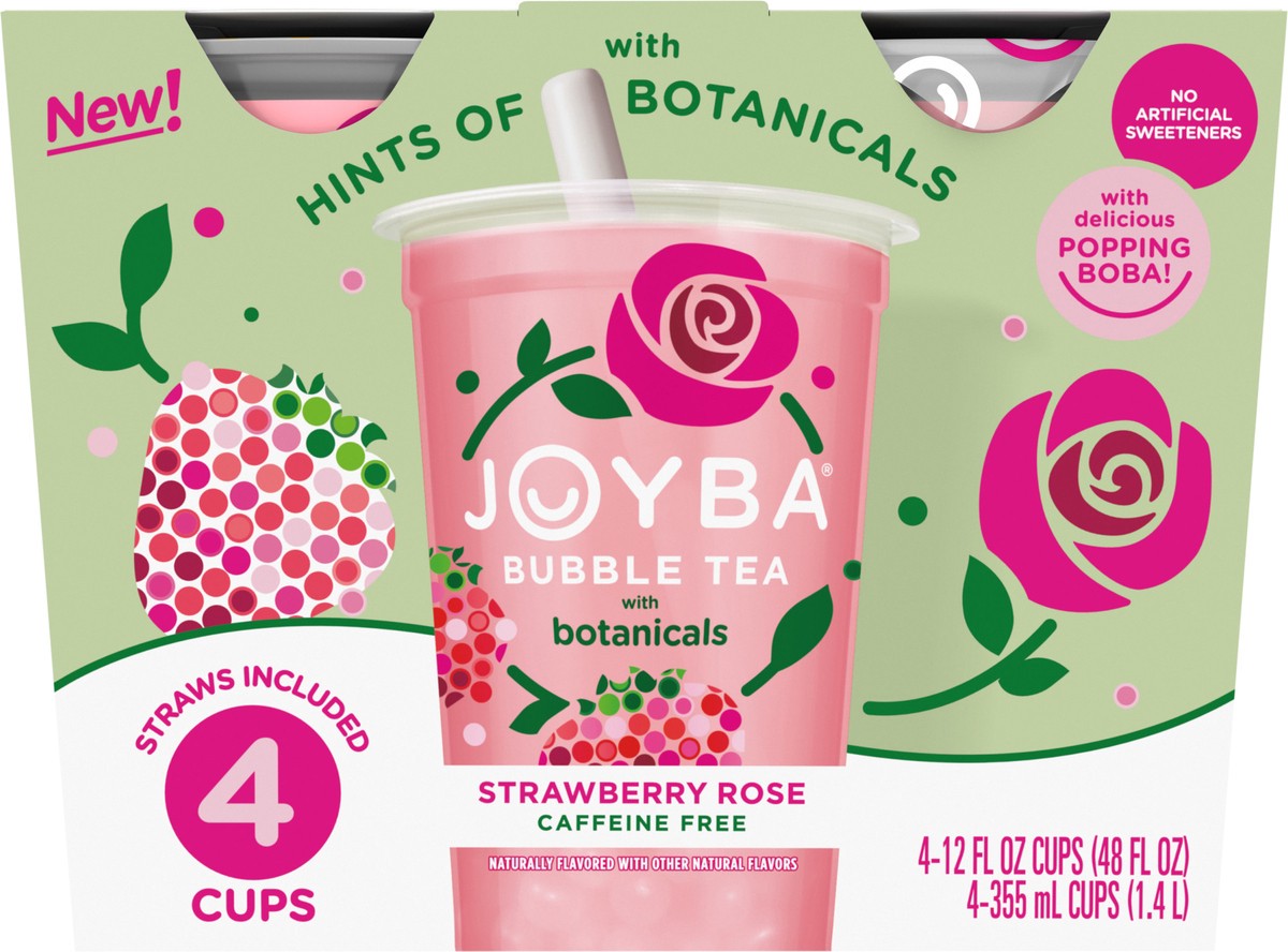 slide 10 of 11, JOYBA Strawberry Rose Bubble Tea 4-12 fl oz., Cup, 4 ct