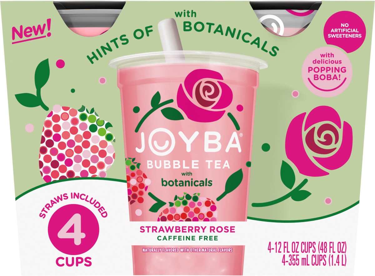 slide 7 of 11, JOYBA Strawberry Rose Bubble Tea 4-12 fl oz., Cup, 4 ct