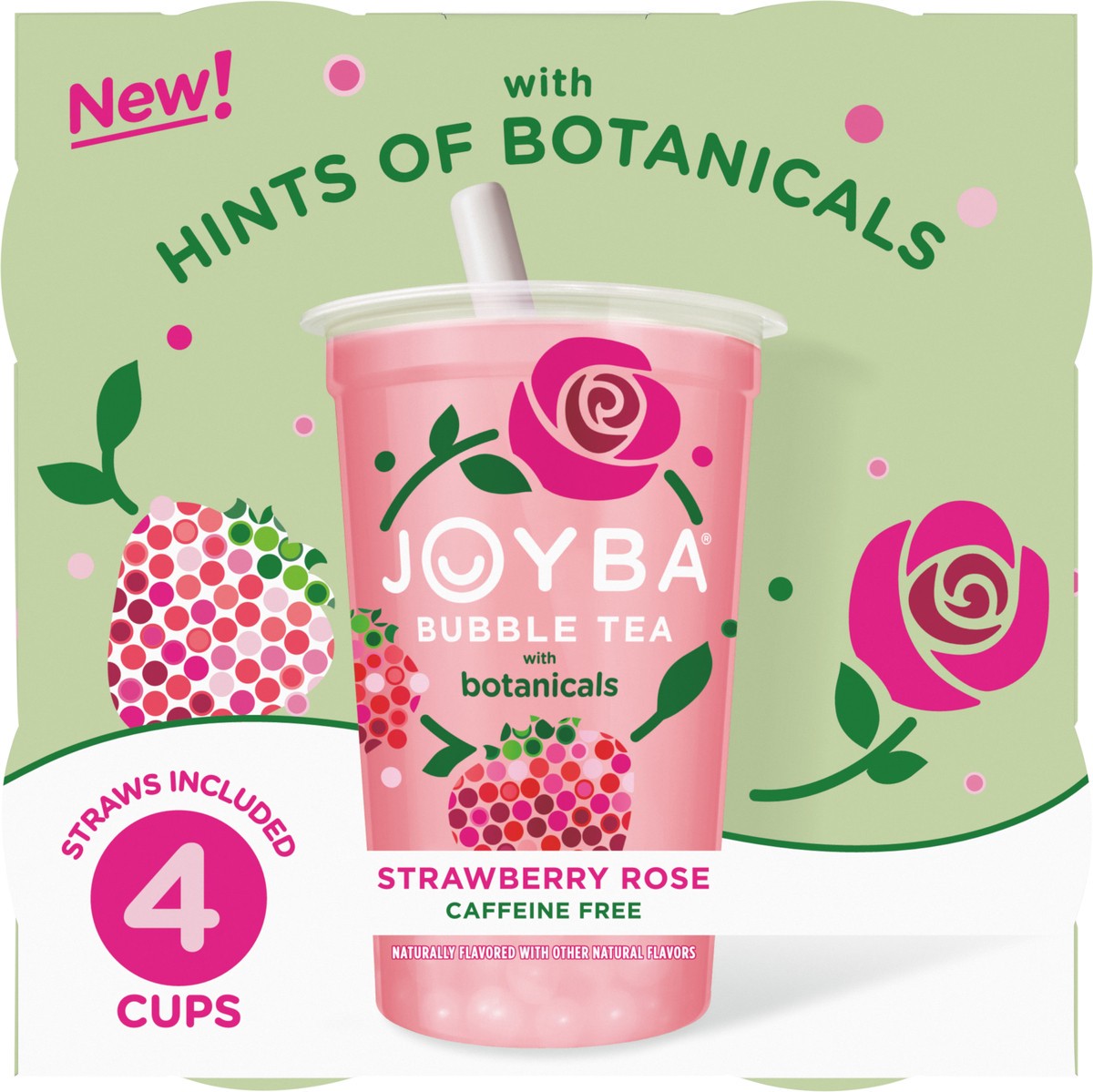 slide 11 of 11, JOYBA Strawberry Rose Bubble Tea 4-12 fl oz., Cup, 4 ct