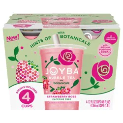 JOYBA Strawberry Rose Bubble Tea 4-12 fl oz., Cup