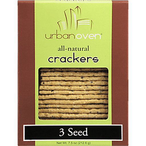 slide 6 of 8, Urban Oven Crackers, Three Seed, 7.5 oz