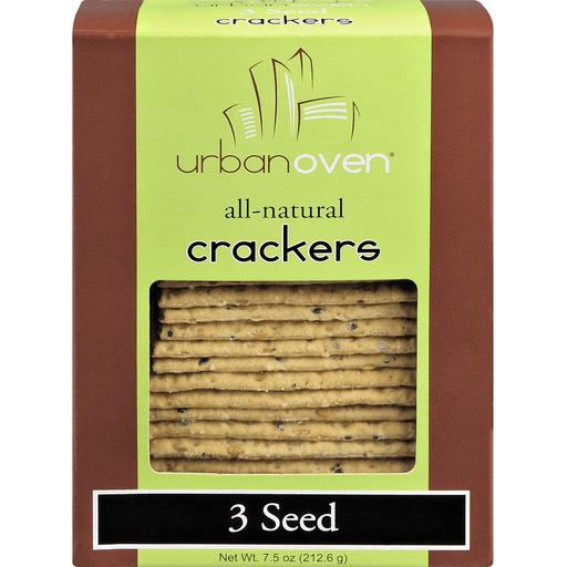 slide 8 of 8, Urban Oven Crackers, Three Seed, 7.5 oz
