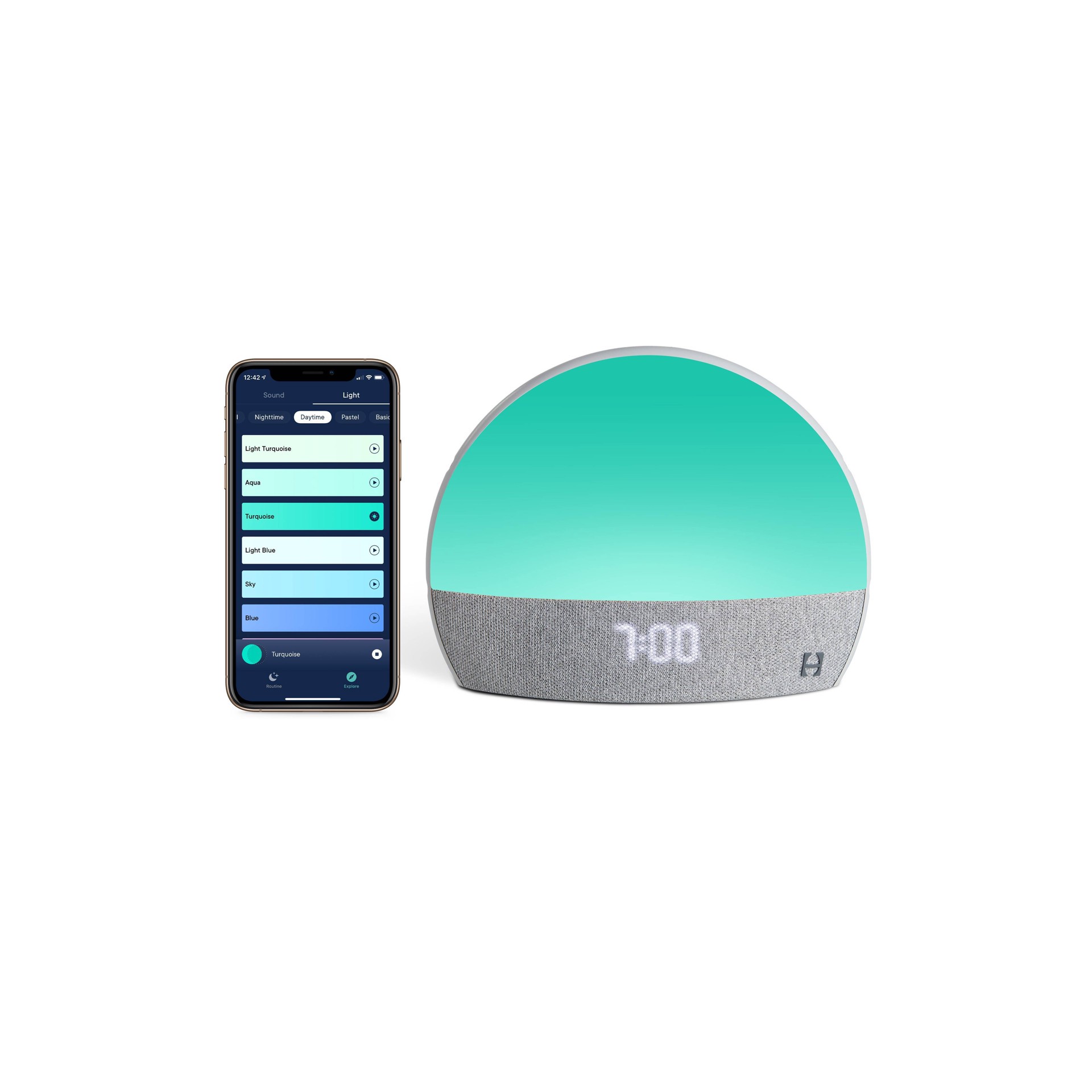 slide 1 of 6, Hatch Restore Smart Sleep Assistant with Sound Machine and Sunrise Alarm Clock, 1 ct