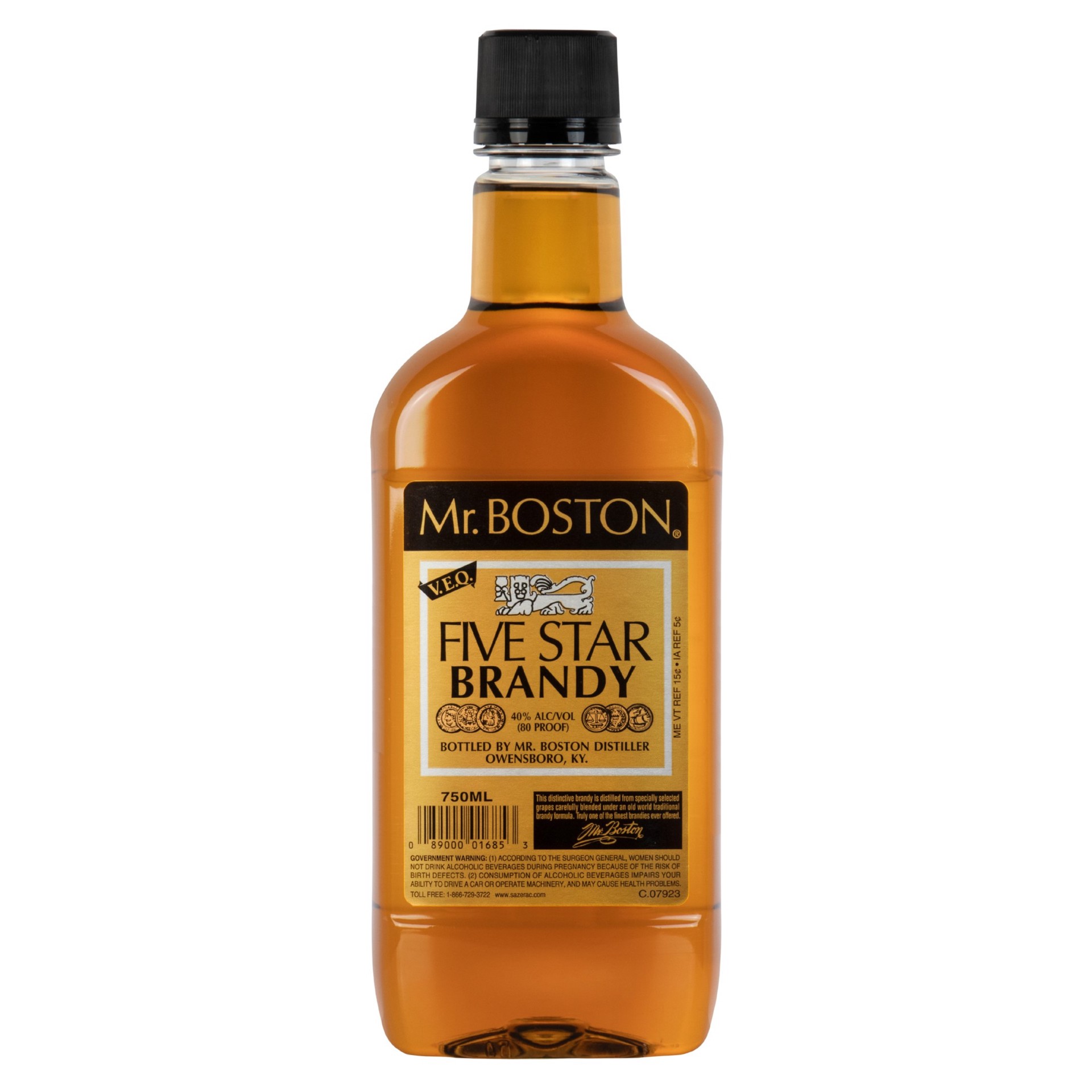 slide 1 of 3, Mr. Boston Five Star Brandy 1.75l Plastic Bottle 80 Proof, 1.75 L