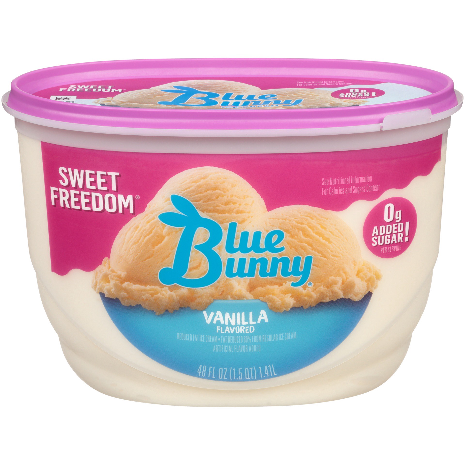 slide 3 of 7, Blue Bunny Sweet Freedom No Sugar Added Cherry Vanilla Flavored Light Ice Cream, 48 fl oz