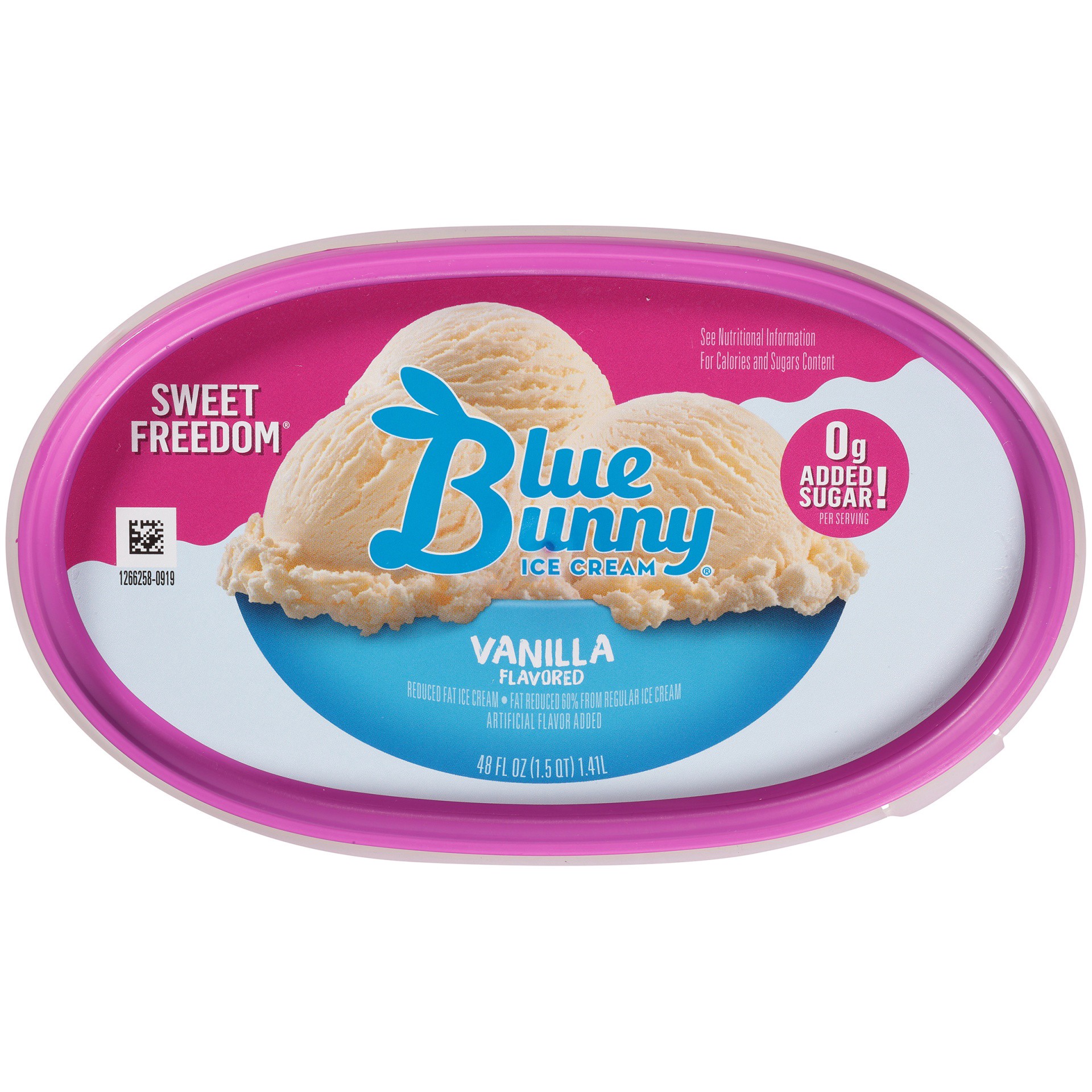 slide 7 of 7, Blue Bunny Sweet Freedom No Sugar Added Cherry Vanilla Flavored Light Ice Cream, 48 fl oz