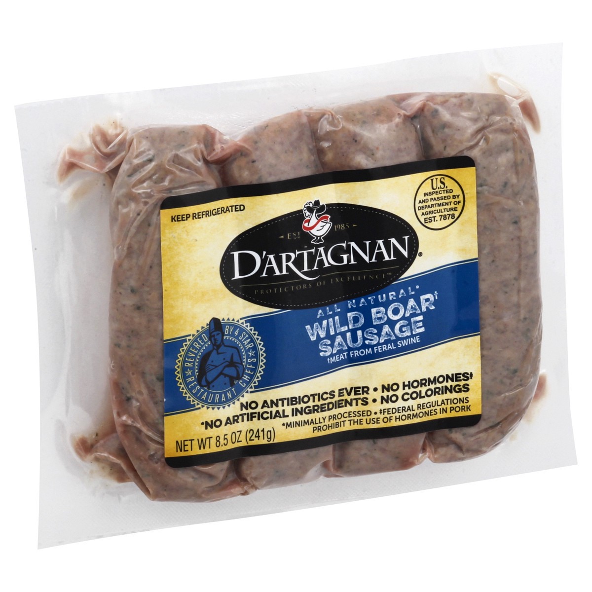 slide 9 of 10, D'Artagnan Wild Boar Sausage, 8.5 oz