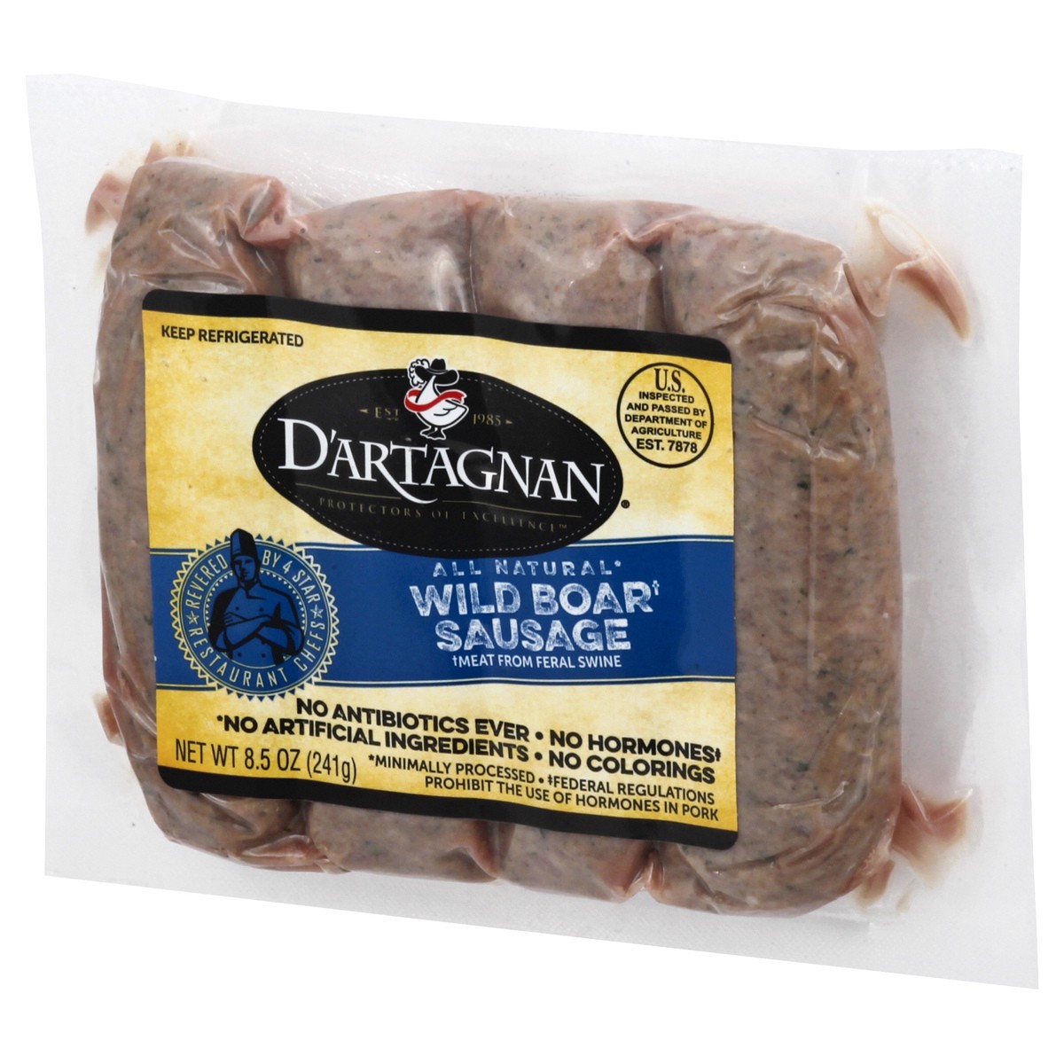 slide 2 of 10, D'Artagnan Wild Boar Sausage, 8.5 oz