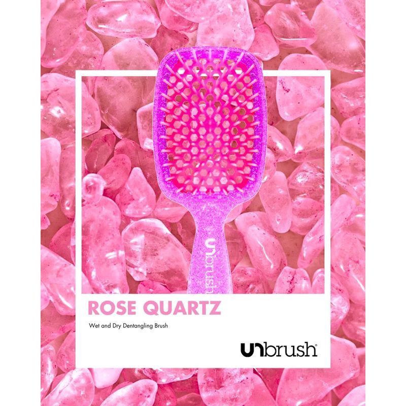 slide 5 of 5, Unbrush Rose Quartz Glitter Collection Hair Brush 1 Each, 1 ct