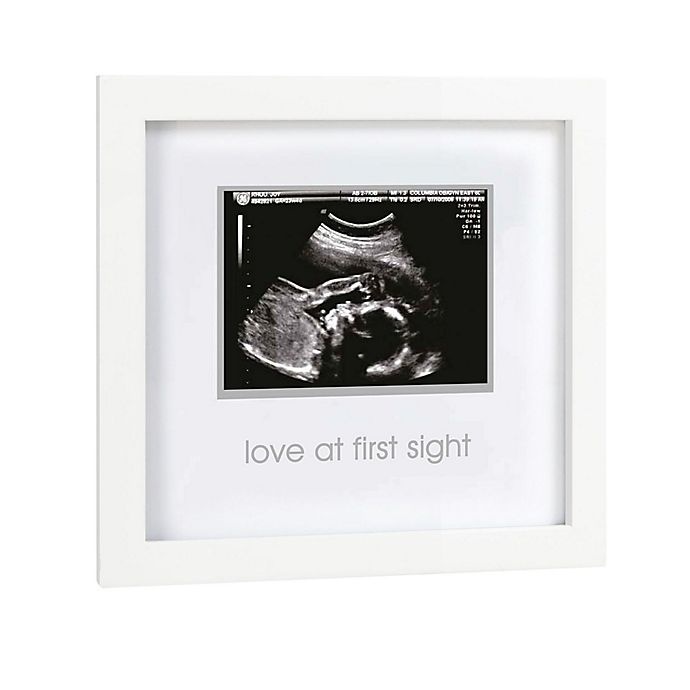 slide 1 of 4, Pearhead Love at First Sight'' Sonogram Picture Frame - White'', 4 in x 3 in