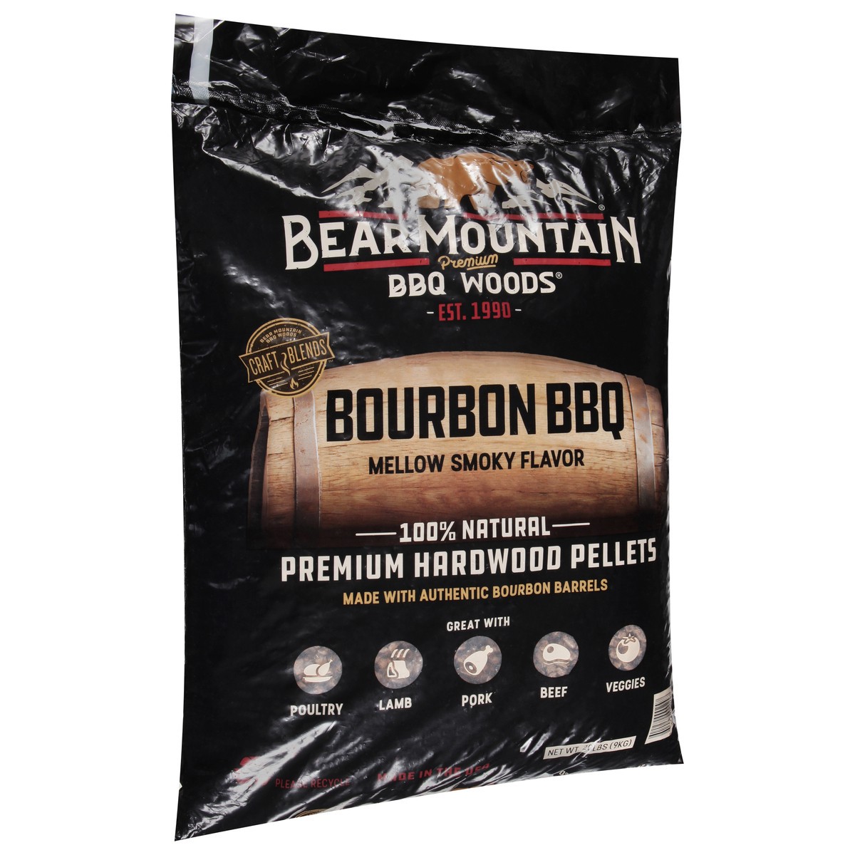 slide 3 of 9, Bear Mountain BBQ Woods Premium Bourbon BBQ Hardwood Pellets 20 lb, 20 lb