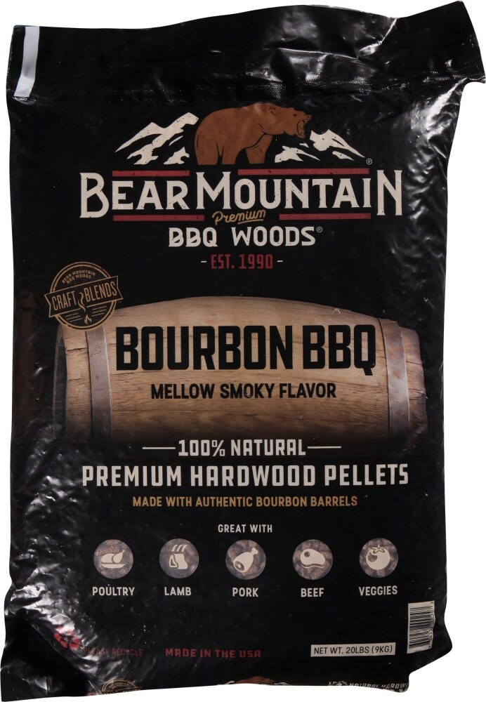 slide 1 of 9, Bear Mountain BBQ Woods Premium Bourbon BBQ Hardwood Pellets 20 lb, 20 lb