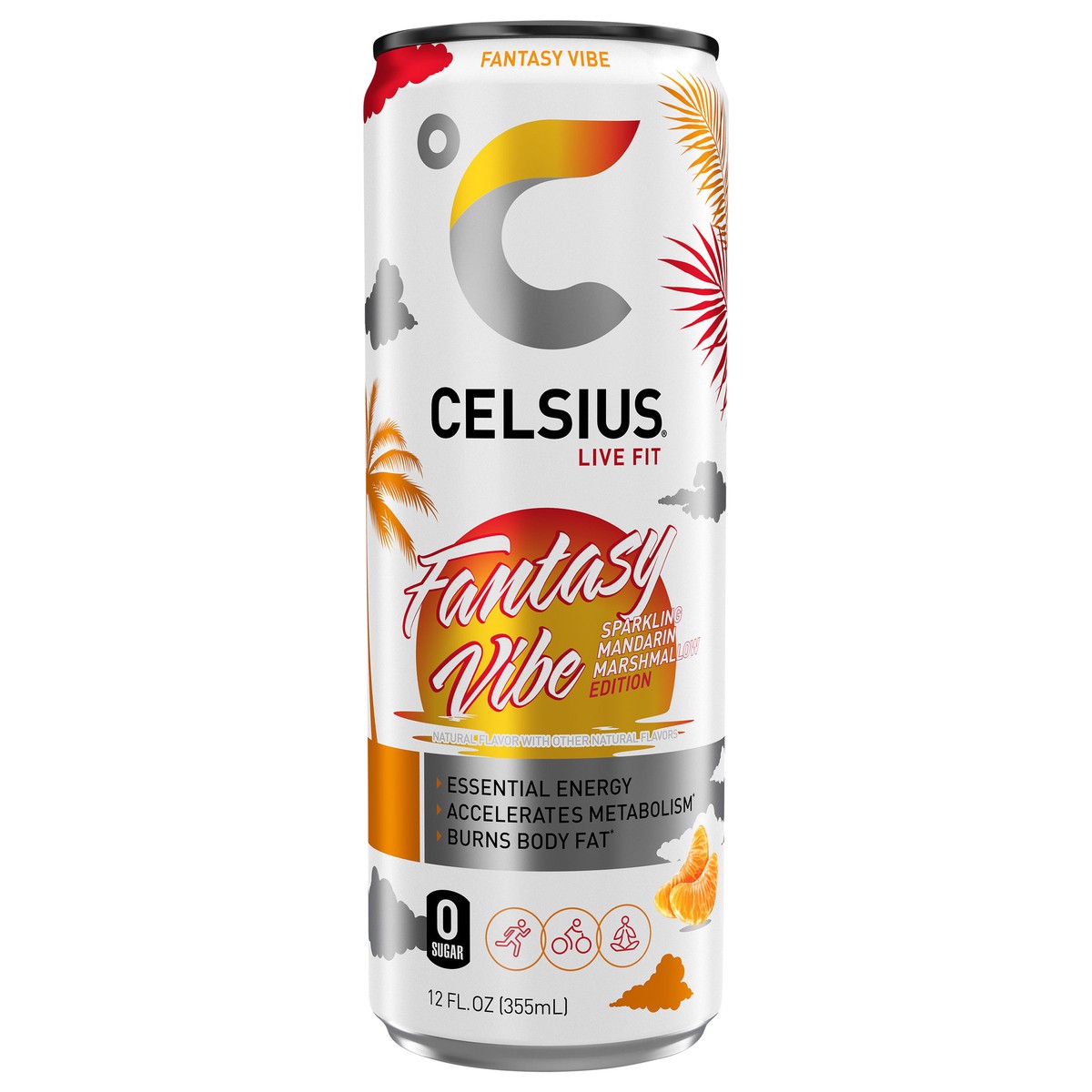 slide 1 of 32, CELSIUS Sparkling Fantasy Vibe, Functional Essential Energy Drink Single Can - 12 fl oz, 12 fl oz