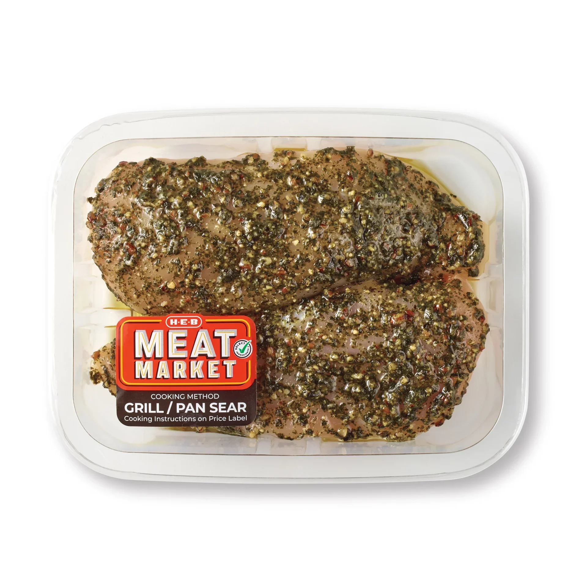 slide 1 of 1, H-E-B Meat Market Marinated Chicken Breasts – Basil Pesto, per lb