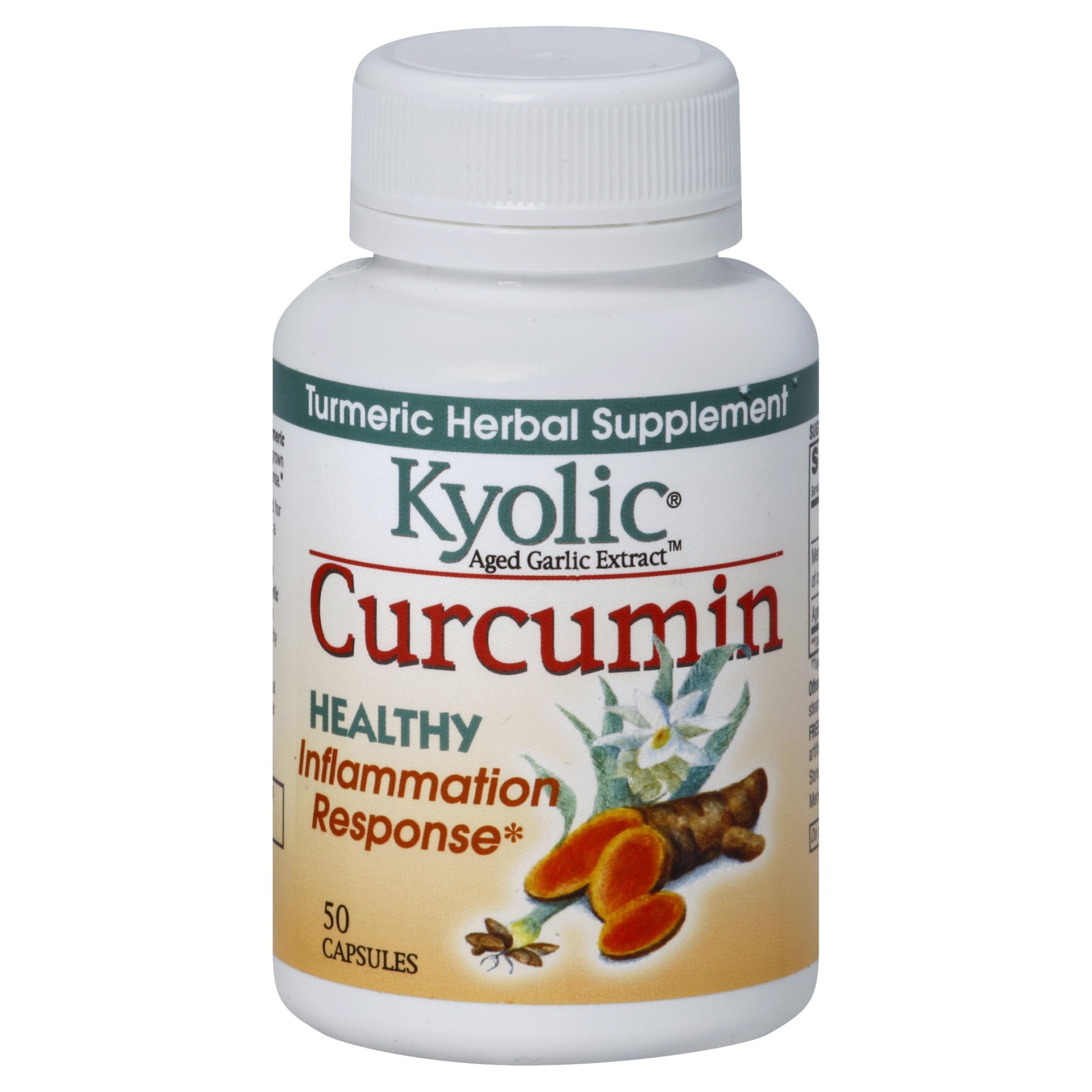 slide 1 of 1, Kyolic Aged Garlic Extract Curcumin Healthy Inflammation Response Capsules, 50 ct