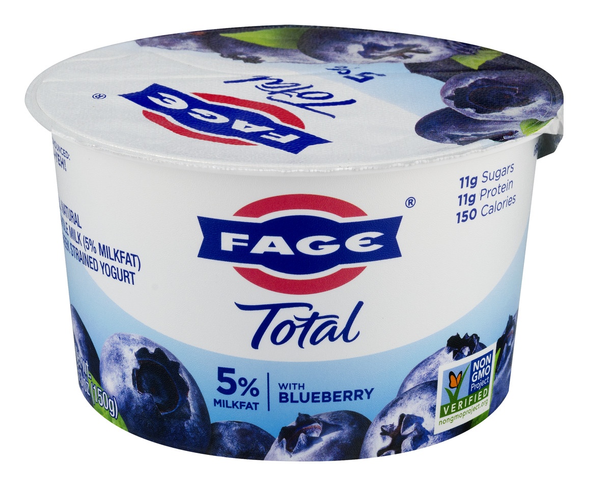 slide 1 of 6, Fage Total Whole Milk Greek Strained Yogurt Blueberry, 5.3 oz