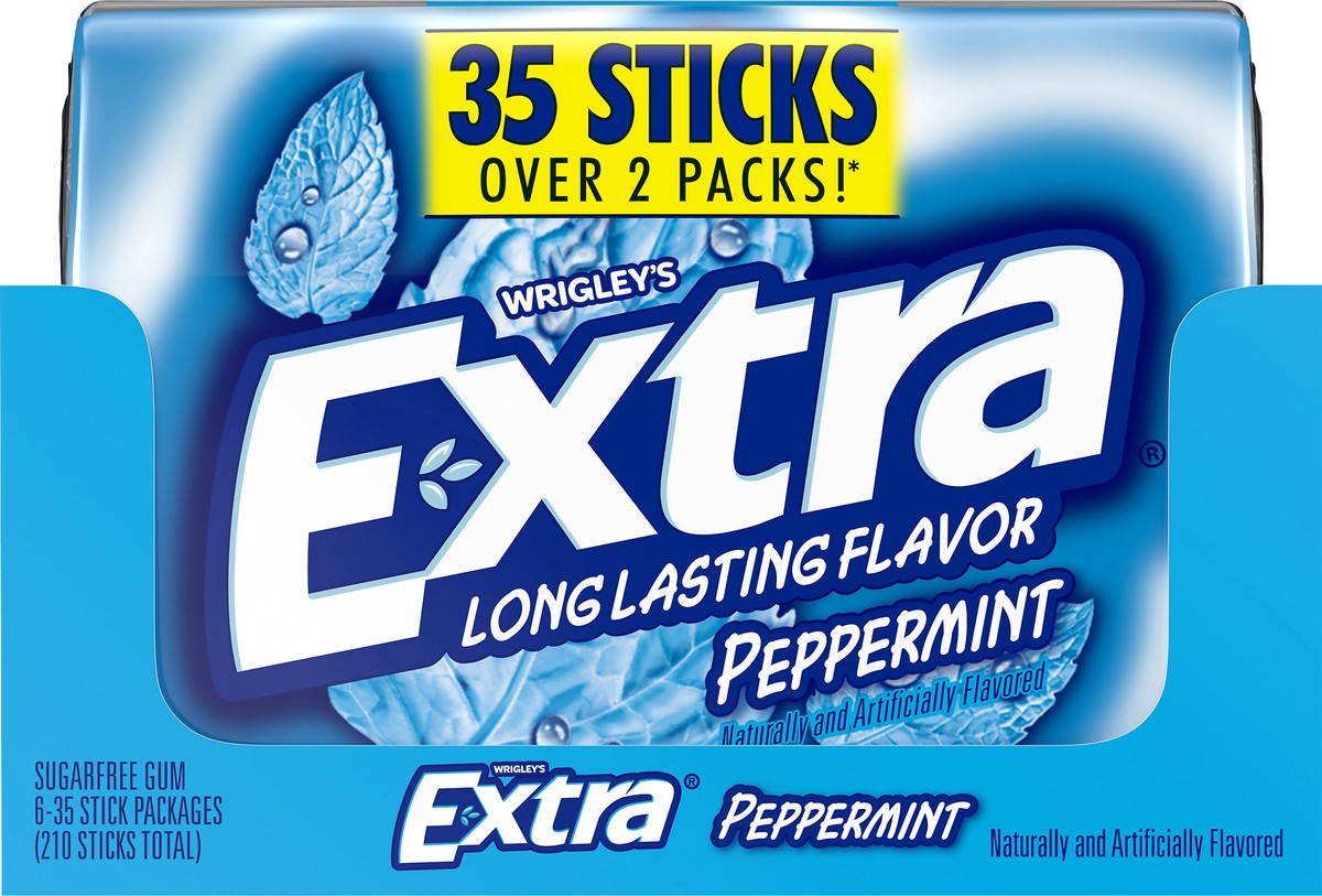 slide 1 of 8, Extra Sugar Free Peppermint Gum 6 ea, 6 ct