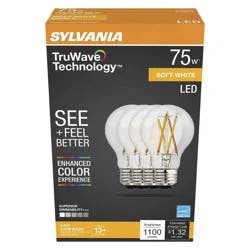 Sylvania TruWave A19 75-Watt Clear Soft White LED Light Bulbs