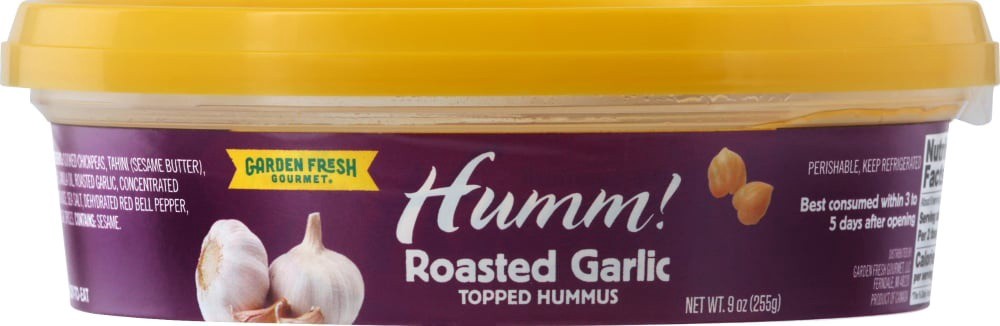 slide 5 of 5, Garden Fresh Gourmet Garden Fresh Humm! Roasted Garlic Hummus, 9 oz
