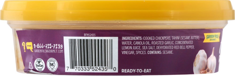 slide 4 of 5, Garden Fresh Gourmet Garden Fresh Humm! Roasted Garlic Hummus, 9 oz