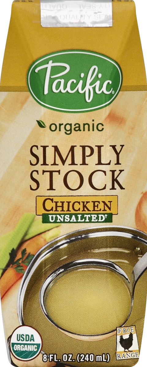 slide 4 of 4, Pacific Simply Stock, Chicken, Unsalted, 8 oz