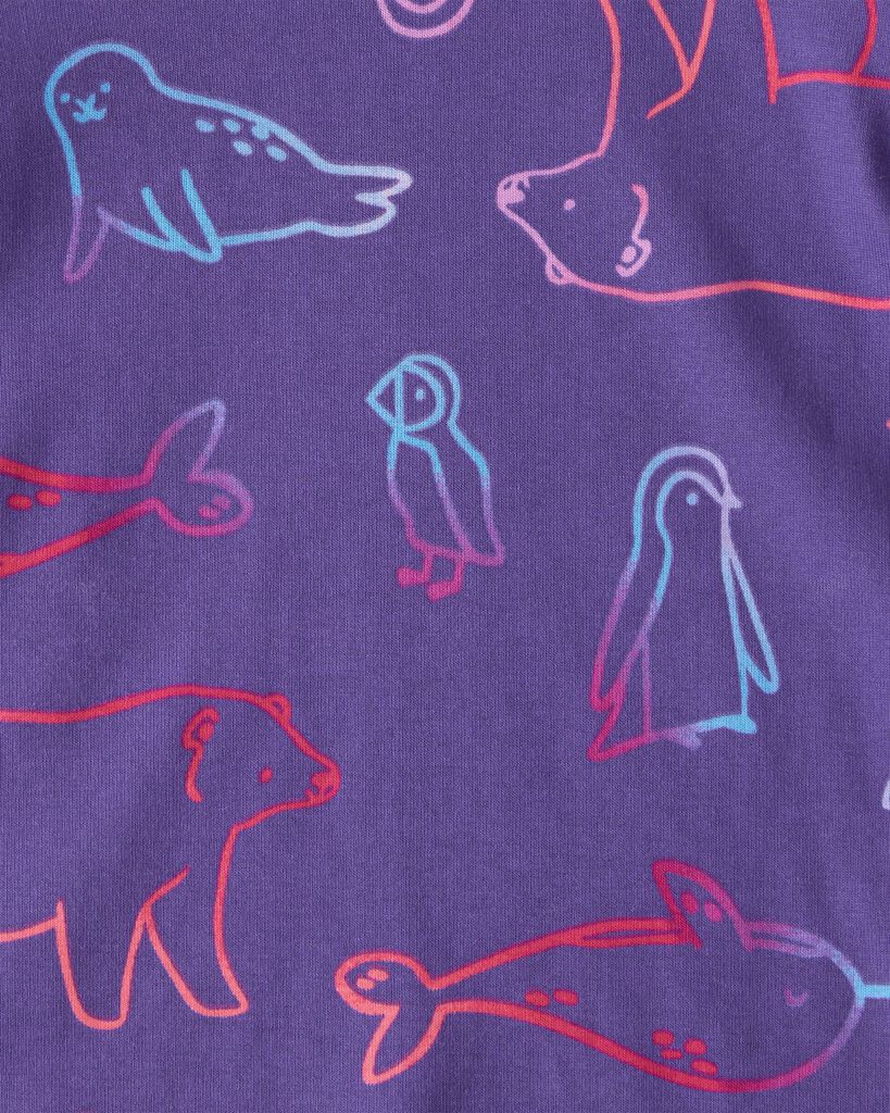 slide 3 of 3, Carter's Toddler Girl Polar Bear & Penguin 100% Cotton Snug Fit 4-Piece Pajamas - Purple Purple/Lavender 4T, 4 pc