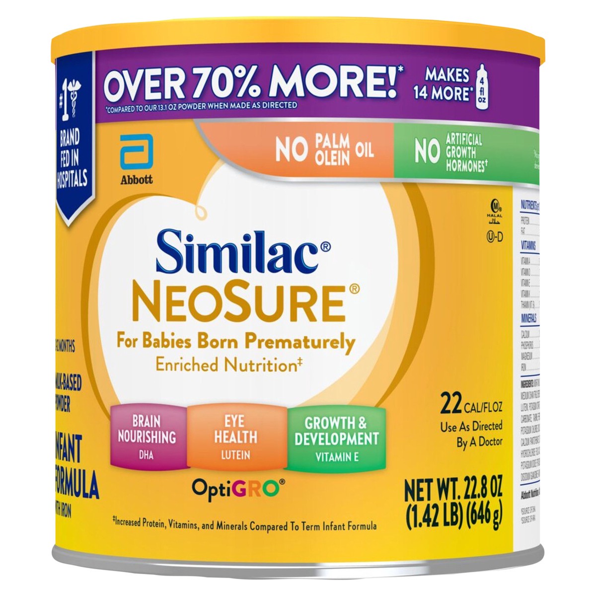 slide 8 of 10, Similac NeoSure Infant Formula Powder 1-22.8 oz Can, 22.8 oz