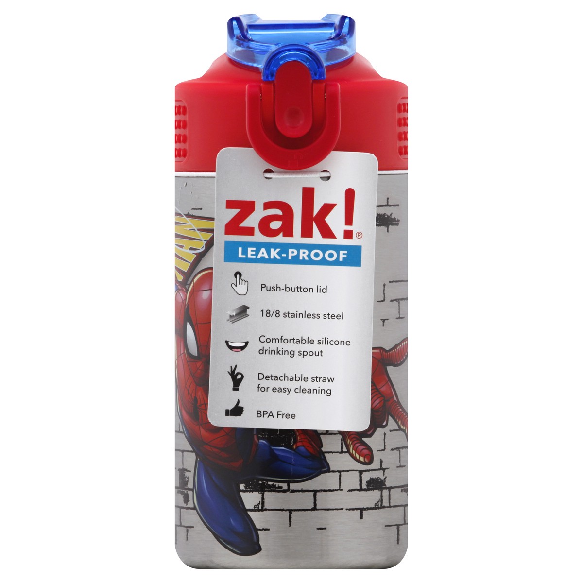 slide 4 of 7, Zak! Designs Spiderman Stainless Steel Water Bottle, 15.5 oz