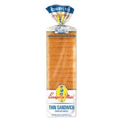 Evangeline Maid Thin Sandwich Bread, Enriched Sliced White Bread, 20 oz Loaf