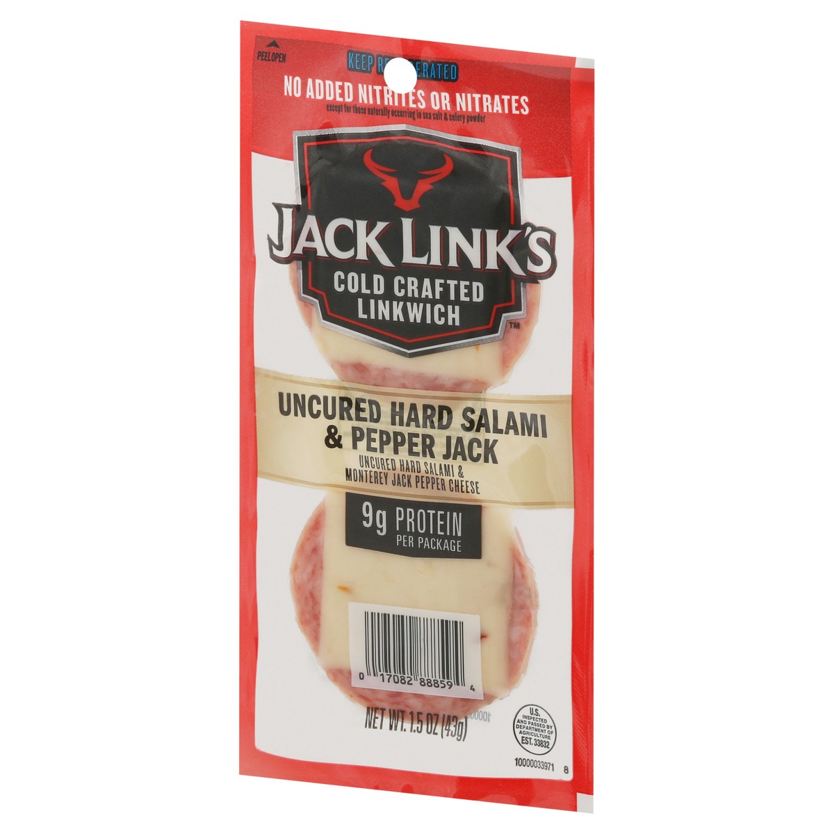 slide 2 of 13, Jack Link's Cold Crafted Uncured Hard Salami & Pepper Jack Linkwich 1.5 oz, 1.5 oz
